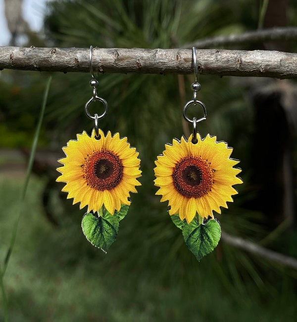 Vibrant Sunflower Earrings #1688