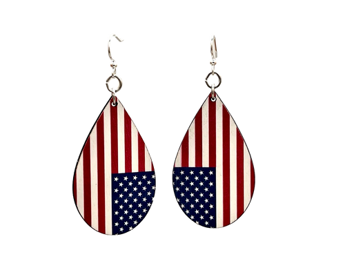 American Flag Drop Earrings #T178