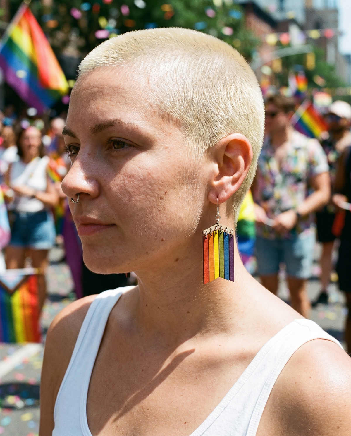 Pride Earrings #1476 shown on model