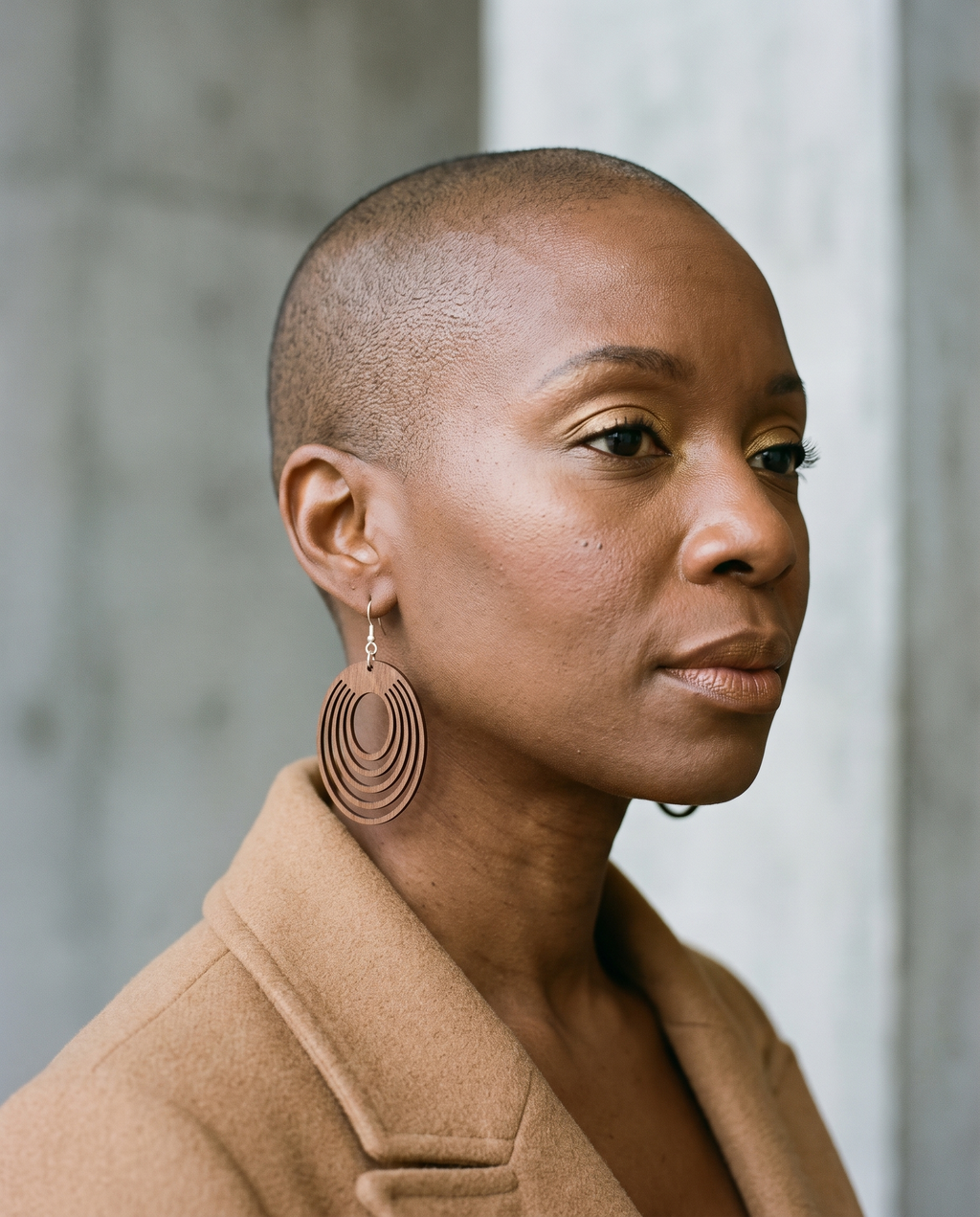 Oval Offset Earrings # 1023 shown on model