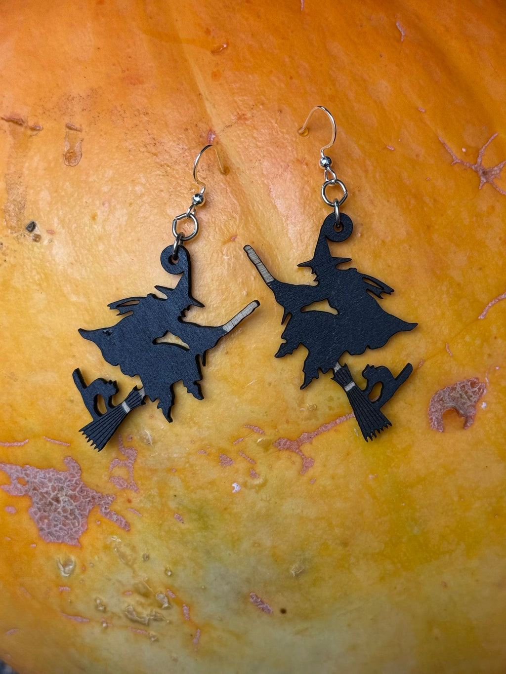 Witch On Broomstick Earrings # 1227