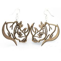 gray rhino wood earrings