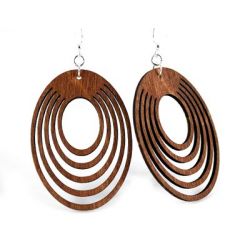 cinnamon oval offset wood earrings
