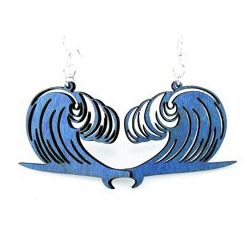 Royal blue wave surfboard earrings