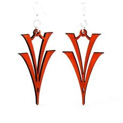 Cherry Red V on V Wood Earrings