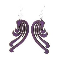 Purple blowing wind earrings