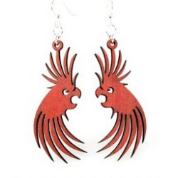 Red cockatoo wood earrings