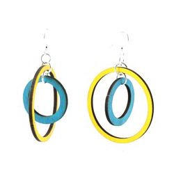 two circle wood earrings
