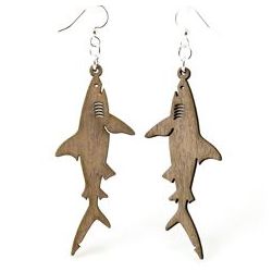 Gray shark wood earrings