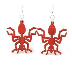 Cherry red ant wood earrings