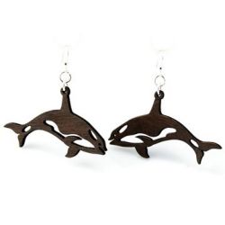 Black killer whale earrings