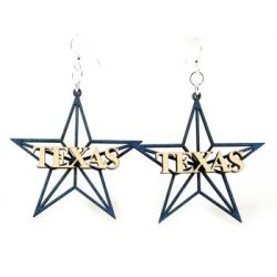 Texas star wood earrings
