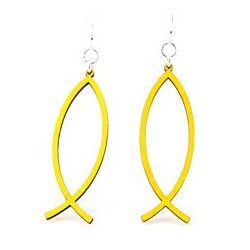 Yellow Fish Icon Earrings