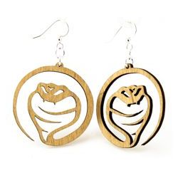 Tan cobra snake wood earrings
