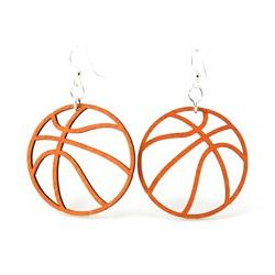 basketball wood earrings
