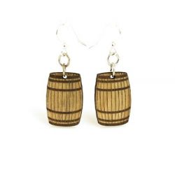 Barrel wood earrings