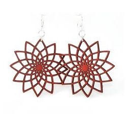 red star flower earrings