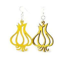 Yellow Garlic Clove Wood Earrings