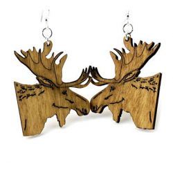 Tan Moose wood earrings
