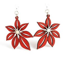 Poinsettia wood earrings