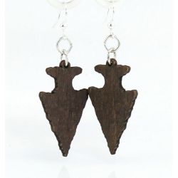 Brown arrow head wood earrings