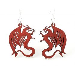 Cherry Red Dragon Wood Earrings
