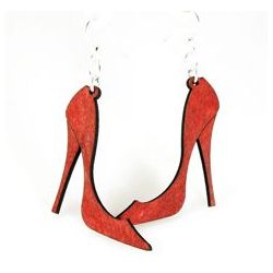 cherry red high heel earrings