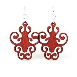 cherry red iron lamp design earrings