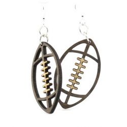 football wood earrings