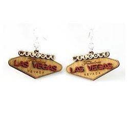 las vegas sign wood earrings