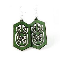 kelly green celtic rectangle earrings