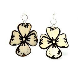 dogwood flower wood earrings