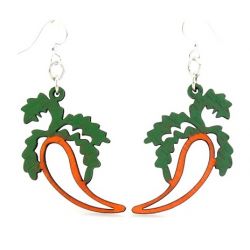 Carrot wood earrings