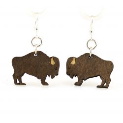 Brown buffalo wood earrings