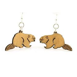Beaver wood earrings