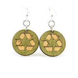 recycle wood earrings