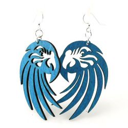 Aqua Marine Macaw Wood Earrings