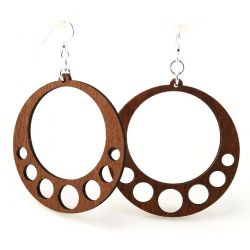 Cinnamon hanging circle wood earrings