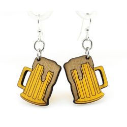 beer mug wood earrings