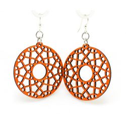 tangerine flare wood earrings