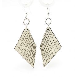 Gray graph wood earrings