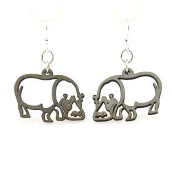 Gray hippo wood earrings
