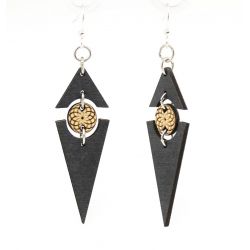 Black satin twilight triangle earrings