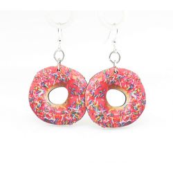 doughnut wood earrings