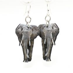 African elephant wood earrings