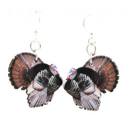 wild turkey wood earrings