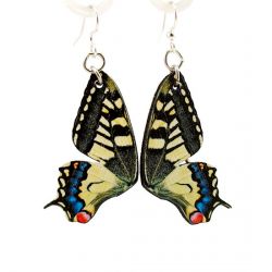 swallowtail butterfly wood earrings