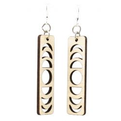 natural wood lunar eclipse earrings