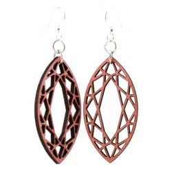fuschia marquise diamond wood earrings