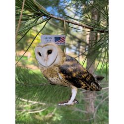 barn owl wood ornament
